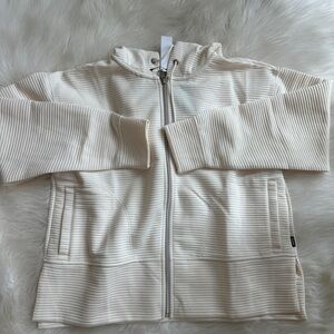 New! DKNY Off-White Ribbed Hoodie
